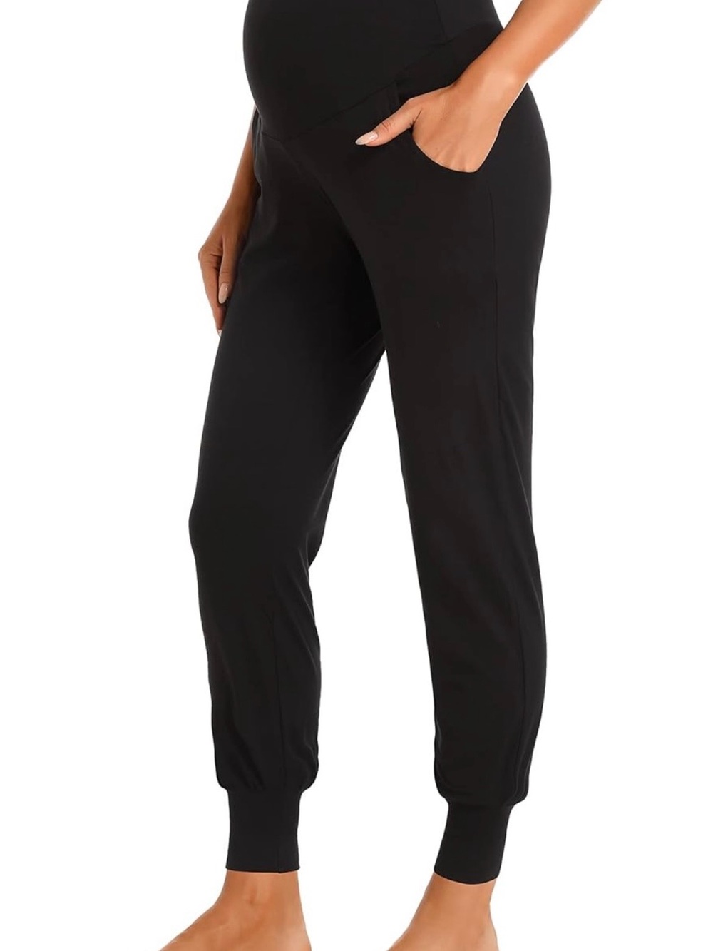 Maternity Black Jogger Pants with Pocket